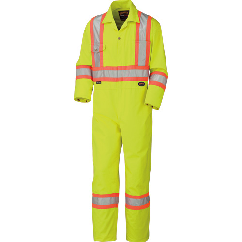 5512T High-Visibility Coveralls, 40 (Tall), High Visibility Lime-Yellow Auto-Cam
