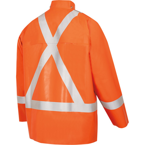 5990J Super Heavy-Duty FR/Arc Resistant Safety Rain Jacket, Small, High Visibility Orange, 11 cal/cm² Auto-Cam