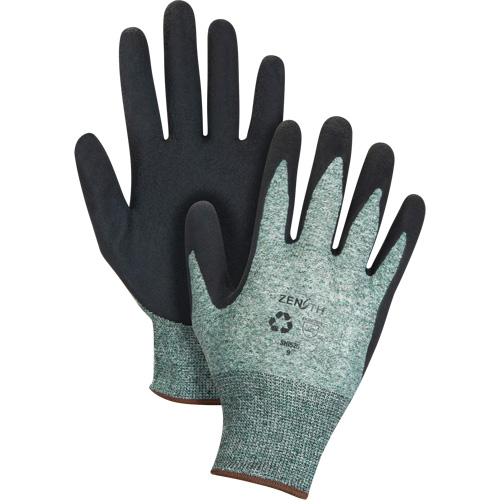 Gants &eacute;cologiques enduits &agrave; prise cr&ecirc;p&eacute;e, 7, R&ecirc;vetement Mousse de latex, Calibre 15, Enveloppe en Nylon/rPET Auto-Cam