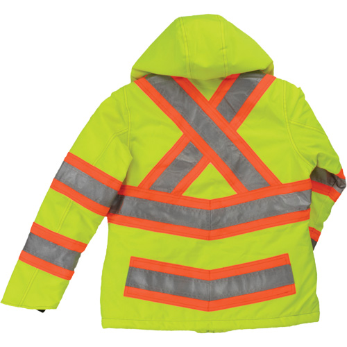 Womens Insulated Flex Safety Jacket, Polyester, High Visibility Lime-Yellow, X-Small Auto-Cam