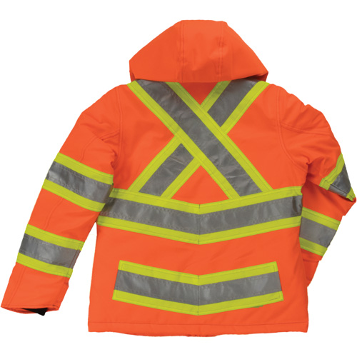 Manteau de s&eacute;curit&eacute; isolant et extensible pour femmes, Polyester, Orange haute visibilit&eacute;, 2T-Grand Auto-Cam