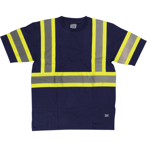 Short Sleeve Safety T-Shirt, Cotton, X-Small, Navy Blue Auto-Cam