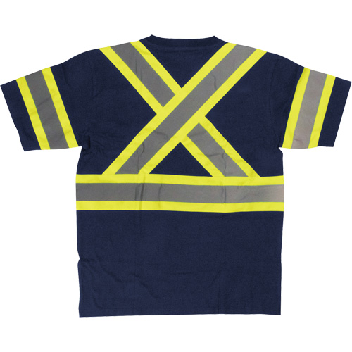 Short Sleeve Safety T-Shirt, Cotton, X-Small, Navy Blue Auto-Cam