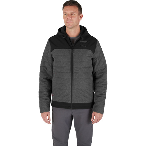 Veste chauffante M12 QuietShell avec pile, Hommes, Petit, Gris Auto-Cam