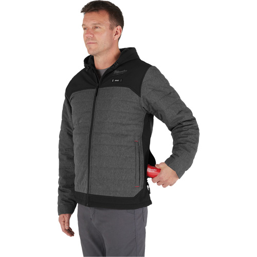 Veste chauffante M12 QuietShell avec pile, Hommes, Petit, Gris Auto-Cam