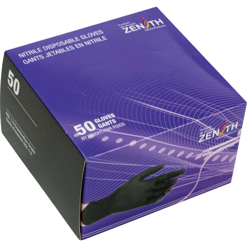 Emballages de gants jetables pour machine distributrice, T-Grand, Nitrile, 5 mils, Sans poudre, Noir, Classe 2 Auto-Cam