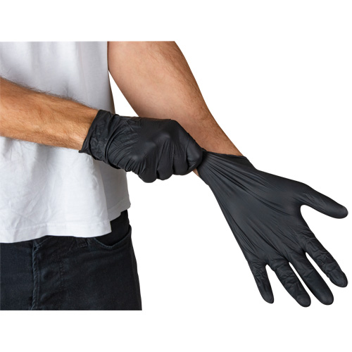 Emballages de gants jetables pour machine distributrice, T-Grand, Nitrile, 5 mils, Sans poudre, Noir, Classe 2 Auto-Cam