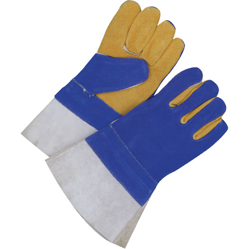 Gants pour soudeur doubl&eacute;s avec poignet de 5", Cuir de vache refendu, Taille 2T-Grand Auto-Cam