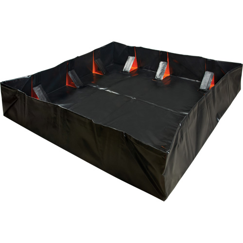IBX Wall Pop-Up Berm, 1077 US gal. Capacity, 12' W x 12' L x 12" H, Snap-Up Bracket Auto-Cam