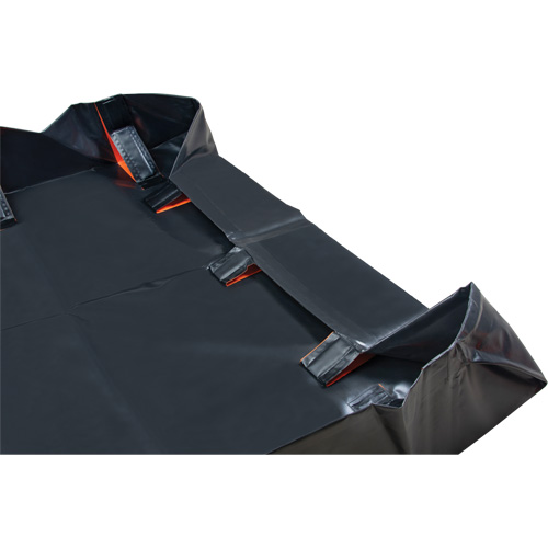 IBX Wall Pop-Up Berm, 1077 US gal. Capacity, 12' W x 12' L x 12" H, Snap-Up Bracket Auto-Cam