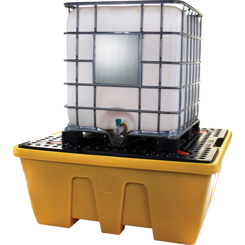 IBC Spill Pallet, 333 US gal. Spill Capacity, 66" x 66" x 27.5" Auto-Cam