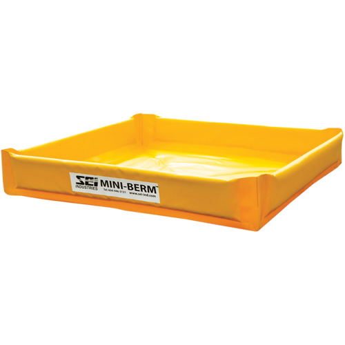 Yellow PVC Mini-Berm, 60 US gal. Capacity, 4' W x 4' L x 6" H Auto-Cam