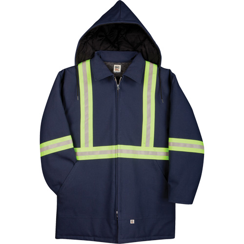 Premium Duck Parka with Reflective Material, Navy Blue, 3X-Large Auto-Cam