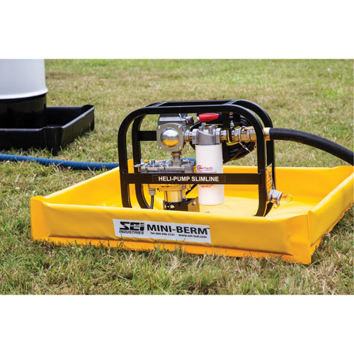 Yellow PVC Mini-Berm, 22 US gal. Capacity, 3' W x 3' L x 4" H Auto-Cam