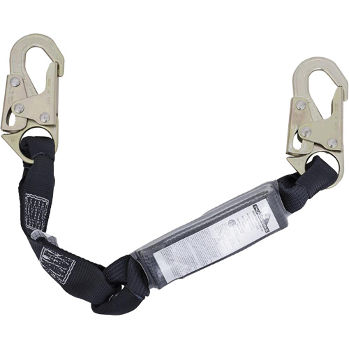 SA-5200-2.5 Shock Absorbing Lanyard, 2.5', Snap Hook Center, Snap Hook Leg Ends, Polyester Auto-Cam