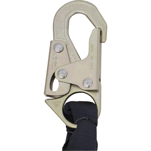 SA-5200-2.5 Shock Absorbing Lanyard, 2.5', Snap Hook Center, Snap Hook Leg Ends, Polyester Auto-Cam