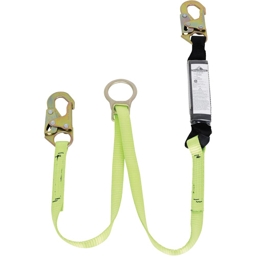 SA-5405-4 Shock Absorbing Lanyard, 4', Snap Hook Center, Snap Hook Leg Ends, Polyester Auto-Cam