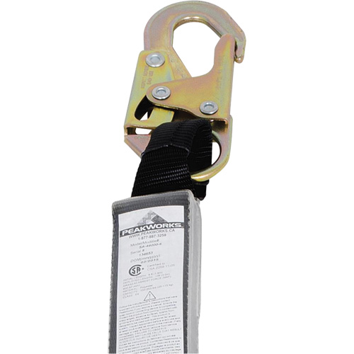 SA-54000-6 Shock Absorbing Lanyard, 6', Snap Hook Center, Snap Hook Leg Ends, Polyester Auto-Cam