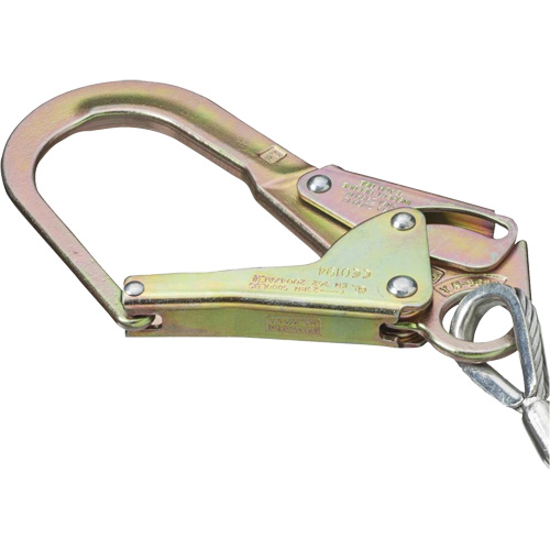 SA-5502-6 Shock Absorbing Lanyard, 6', Form Hook Center, Snap Hook Leg Ends, Galvanized Steel Auto-Cam