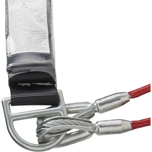 SA-55522-4 PVC-Coated Shock Absorbing Lanyard, 4', Form Hook Center, Snap Hook Leg Ends, Galvanized Steel Auto-Cam