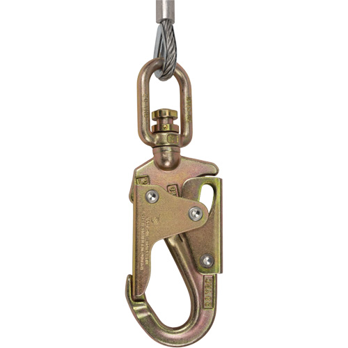 SRL-73302-40LE Cordage de s&eacute;curit&eacute; autor&eacute;tractable, 40', Acier galvanis&eacute;, Pivotant Auto-Cam