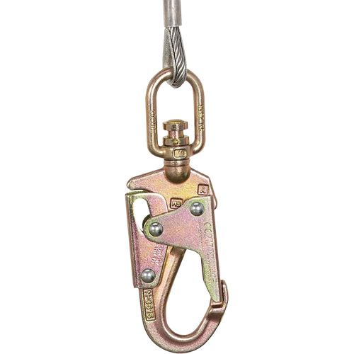 SRL-73302-60LE Cordage de s&eacute;curit&eacute; autor&eacute;tractable, 60', Acier galvanis&eacute;, Pivotant Auto-Cam