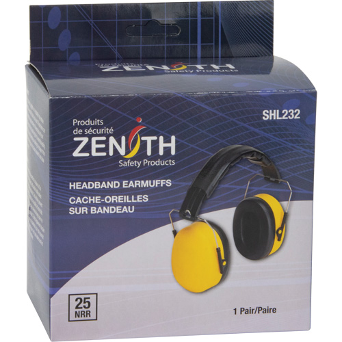 Passive Ear Muffs, Headband, 25 NRR dB Auto-Cam