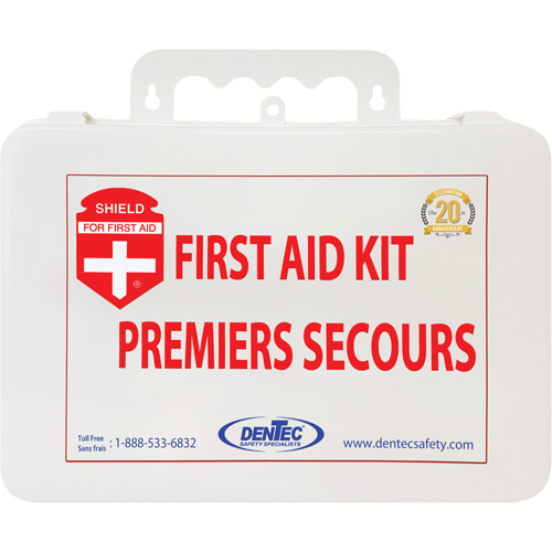 Trousse de premiers soins Shield, R&eacute;pond ou surpasse la norme CSA Z1220-24 type 2 environnements &agrave; faible risque, Petit (2-25 travailleurs) Auto-Cam