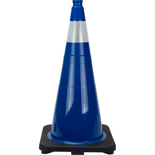 Premium Traffic Cone, 28", Blue, 4" Reflective Collar(s) Auto-Cam