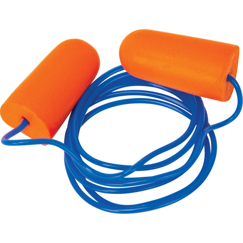 Bouchons d'oreilles en mousse, Paire - Sac en poly, Avec cordon Auto-Cam