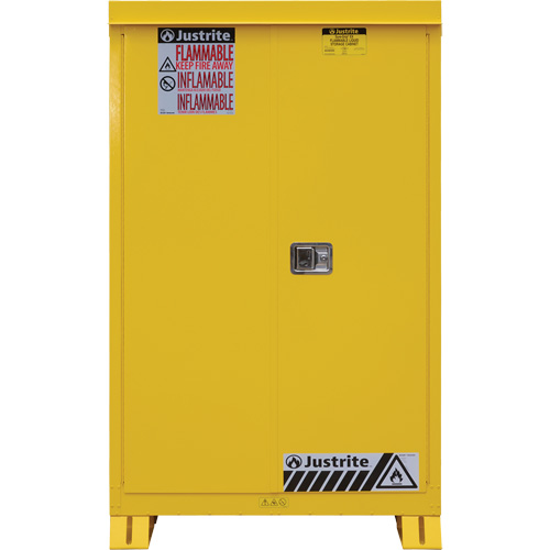 Outdoor Flammable Storage Cabinet, 45 gal., 2 Door, 43" W x 65" H x 18" D Auto-Cam