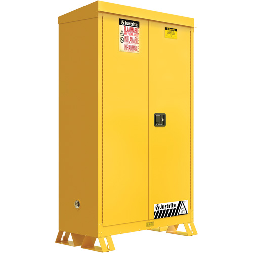 Outdoor Flammable Storage Cabinet, 45 gal., 2 Door, 43" W x 65" H x 18" D Auto-Cam