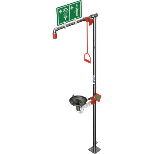 Combination Shower with Open Stainless Steel Bowl & Top Inlet, Pedestal Auto-Cam