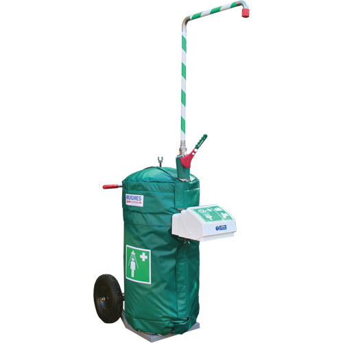 Insulated Mobile Self-Contained Emergency Safety Shower with Eye and Face Wash, 30 gal. Capacity, Meets None Auto-Cam