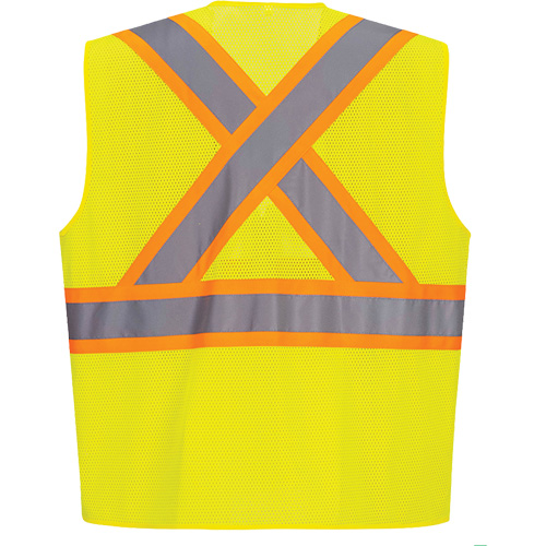 Veste de s&eacute;curit&eacute; &agrave; bandes contrastantes, Jaune lime haute visibilit&eacute;, Petit, Polyester Auto-Cam