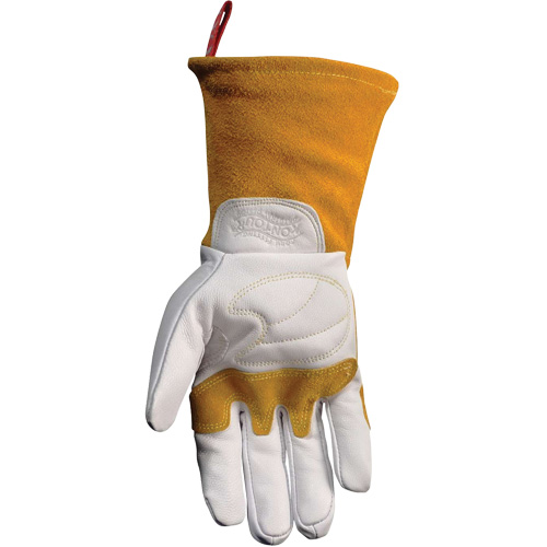 Caiman&reg; Premium TIG/MIG Welder's Gloves with FR Insulated Split Cowhide Back, Grain Goatskin, Size Medium Auto-Cam