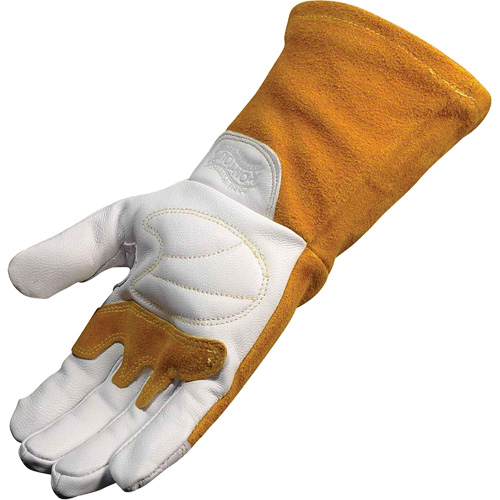 Caiman&reg; Premium TIG/MIG Welder's Gloves with FR Insulated Split Cowhide Back, Grain Goatskin, Size Medium Auto-Cam