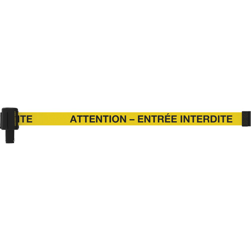 PLUS Banner, Attention - Entr&eacute;e Interdite, 15', Black and Yellow Tape Auto-Cam