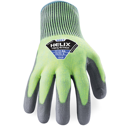 Gants r&eacute;sistant &agrave; la coupe & l'abrasion Helix 2057, Taille 6/T-petit, Calibre 13, Rev&ecirc;tement Polyur&eacute;thane, Enveloppe en PEHP, ASTM ANSI niveau A4/EN 388 niveau C Auto-Cam