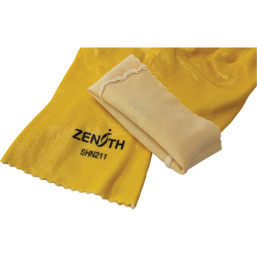 Gants &agrave; fini rugueux et r&eacute;sistants aux produits chimiques, Taille 9, 12" lo, PVC, Doublure en Interlock, 47-mil Auto-Cam