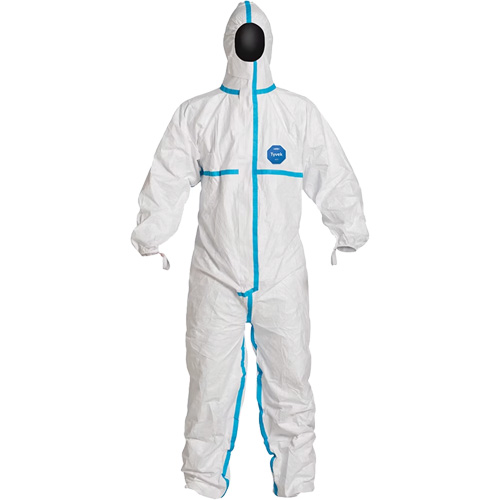 Hooded Coveralls, X-Large, White, Tyvek&reg; 600 Auto-Cam