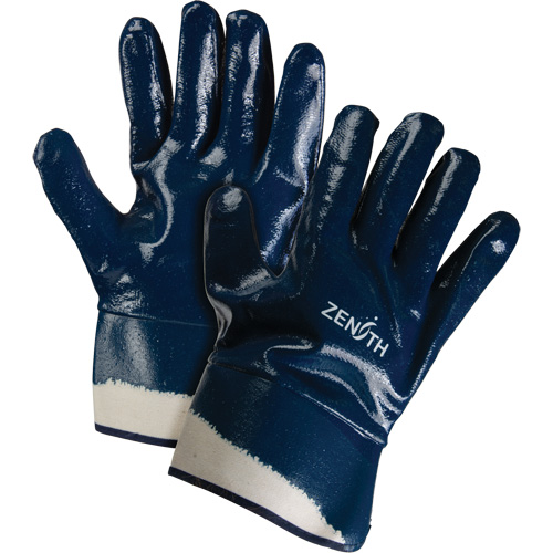 Gants &agrave; poignet de s&eacute;curit&eacute; de poids lourd, 10/T-Grand, R&ecirc;vetement Nitrile, Enveloppe en Coton Auto-Cam