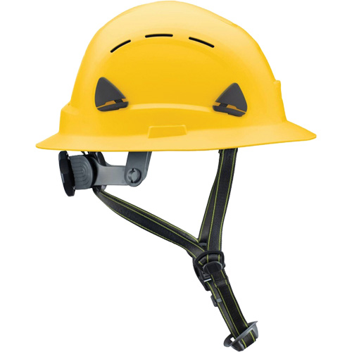 Fibre Metal Climbing Style Helmet with Full Brim, Meets CSA Type 2, Ratchet Suspension, Vented Auto-Cam