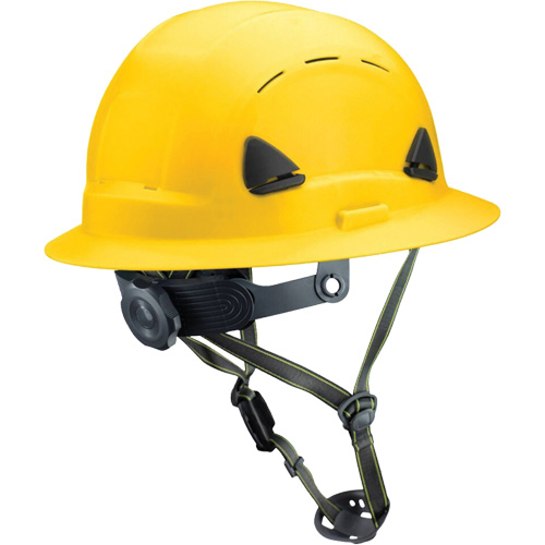 Fibre Metal Climbing Style Helmet with Full Brim, Meets CSA Type 2, Ratchet Suspension, Vented Auto-Cam