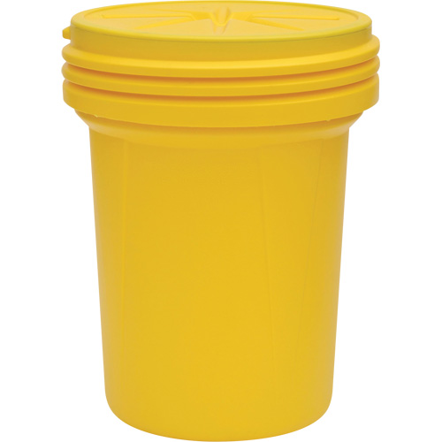 Baril emboîtable de laboratoire en plastique avec couvercle vissable, 30 gal. US, Mobile/Stationnaire Auto-Cam