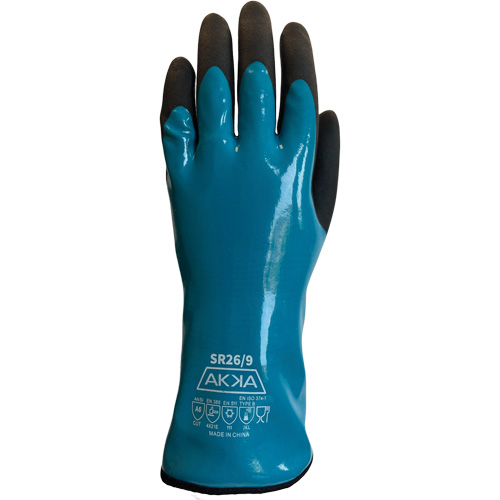 Gants alimentaires de protection contre les produits chimiques, le froid et la coupe, Taille 7, 12" lo, PVC, Doublure en Nylon Auto-Cam