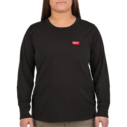 GRIDIRON Long Sleeve Pocket T-Shirt, Women's, X-Small, Black Auto-Cam