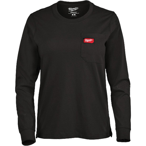 GRIDIRON Long Sleeve Pocket T-Shirt, Women's, X-Small, Black Auto-Cam