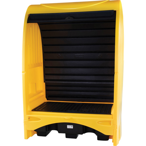 Palette contre les d&eacute;versements &agrave; couvercle dur pour 2 barils, 43,11" lo x 61,61" la x 83,07" h, Capacit&eacute; de charge 1433 lb Auto-Cam