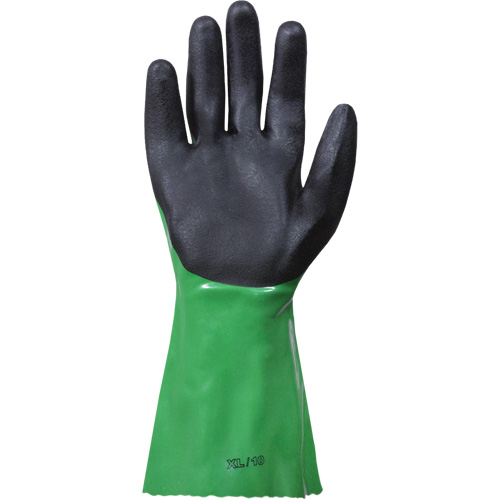 SolvStop Chemical-Resistant Gloves, Size 7, 12" L, PVC Auto-Cam